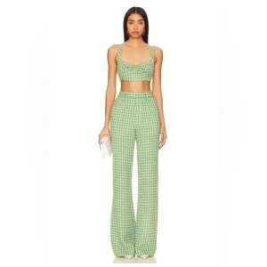 Sau Lee Green Tweed Pant Set